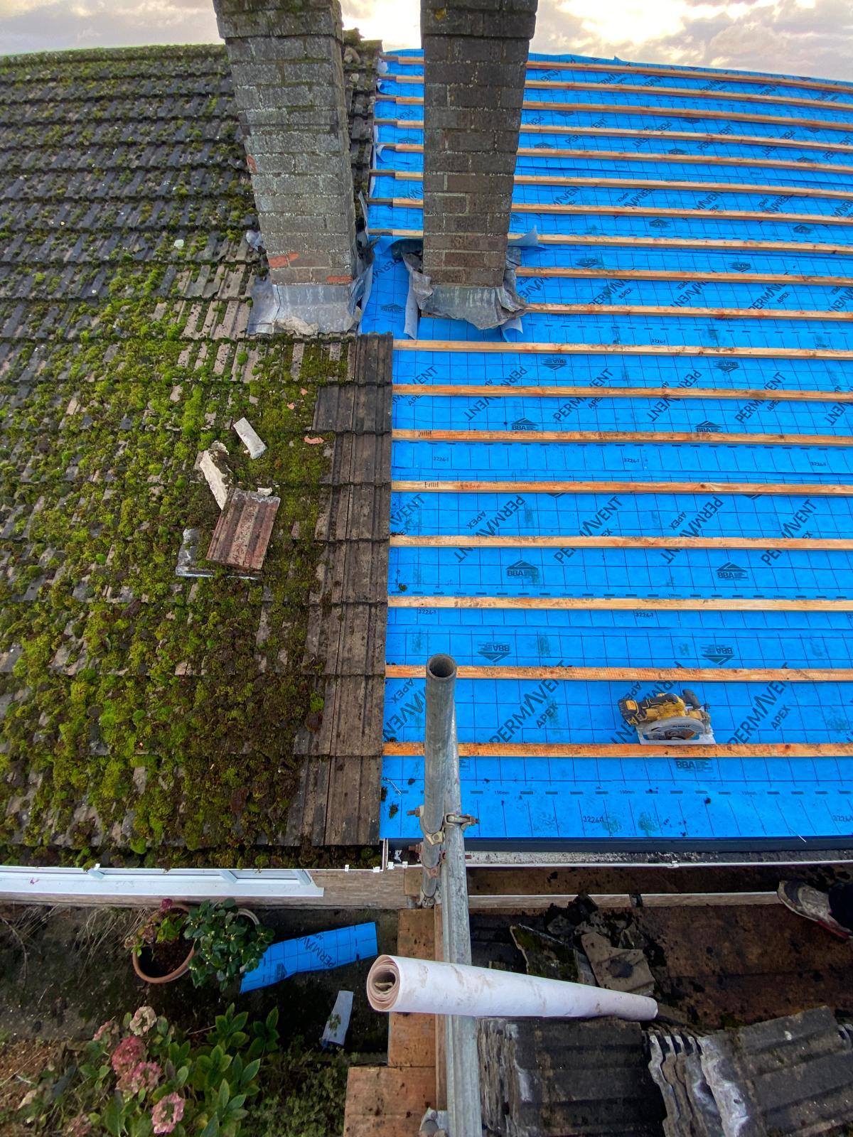 During – Restoring the roof structure